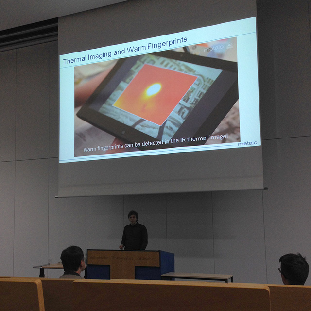 Daniel Kurz @ ISMAR 2014: Thermal Touch: Thermography-Enabled Everywhere Touch Interfaces for Mobile Augmented Reality Applications