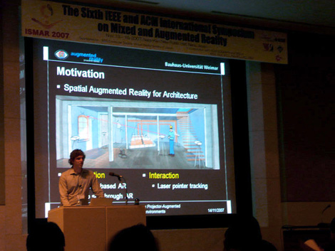 Daniel Kurz @ ISMAR 2007: Laser-Pointer Tracking in Projector-Augmented Architectural Environments